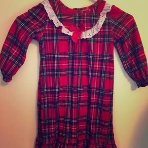 Red Flannel Nightgown with Bow